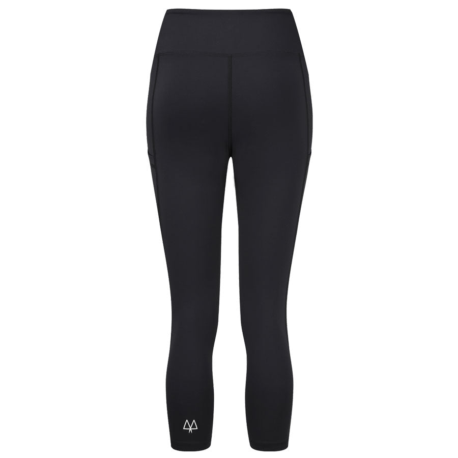 Workout High Waisted Fitness Leggings with Pockets in Black, showing the MAAREE logo