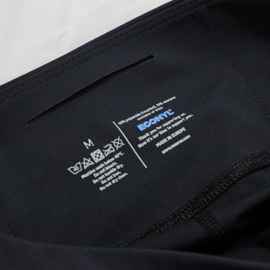 High Waisted Black Gym Leggings with valuables pocket, showing the sustainable eco-materials